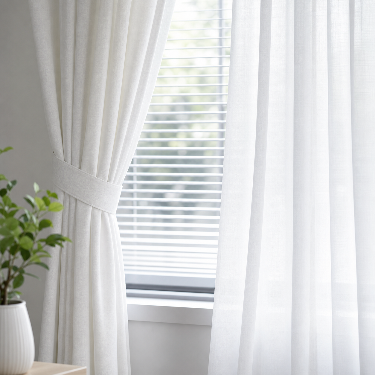 Cortinas claras e limpas